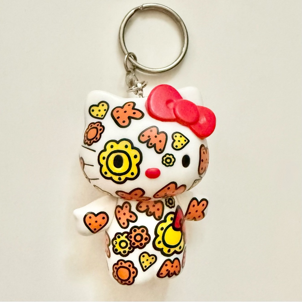 Hello Kitty Keychain with Floral Design